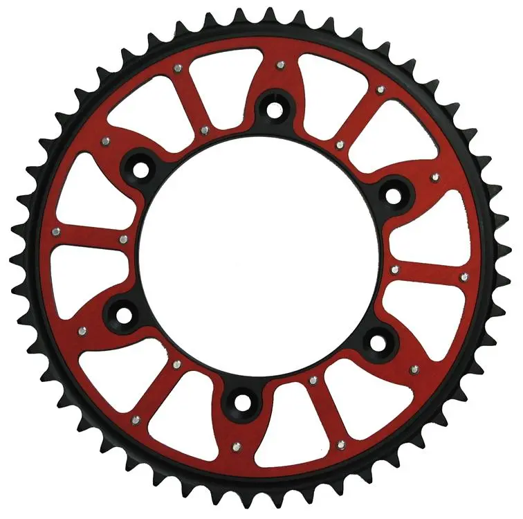 ** REAR SPROCKET HONDA CRF STEEL TEETH/RED ALLOY CENTRE - Sale