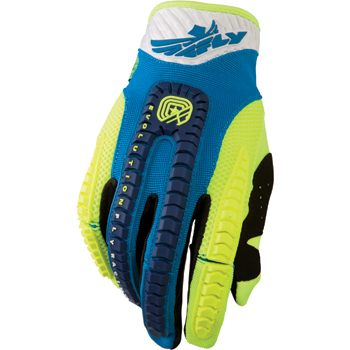 Motocross Gloves Fly 2014 Youth Evolution Blue/Hi-Vis - Image 1