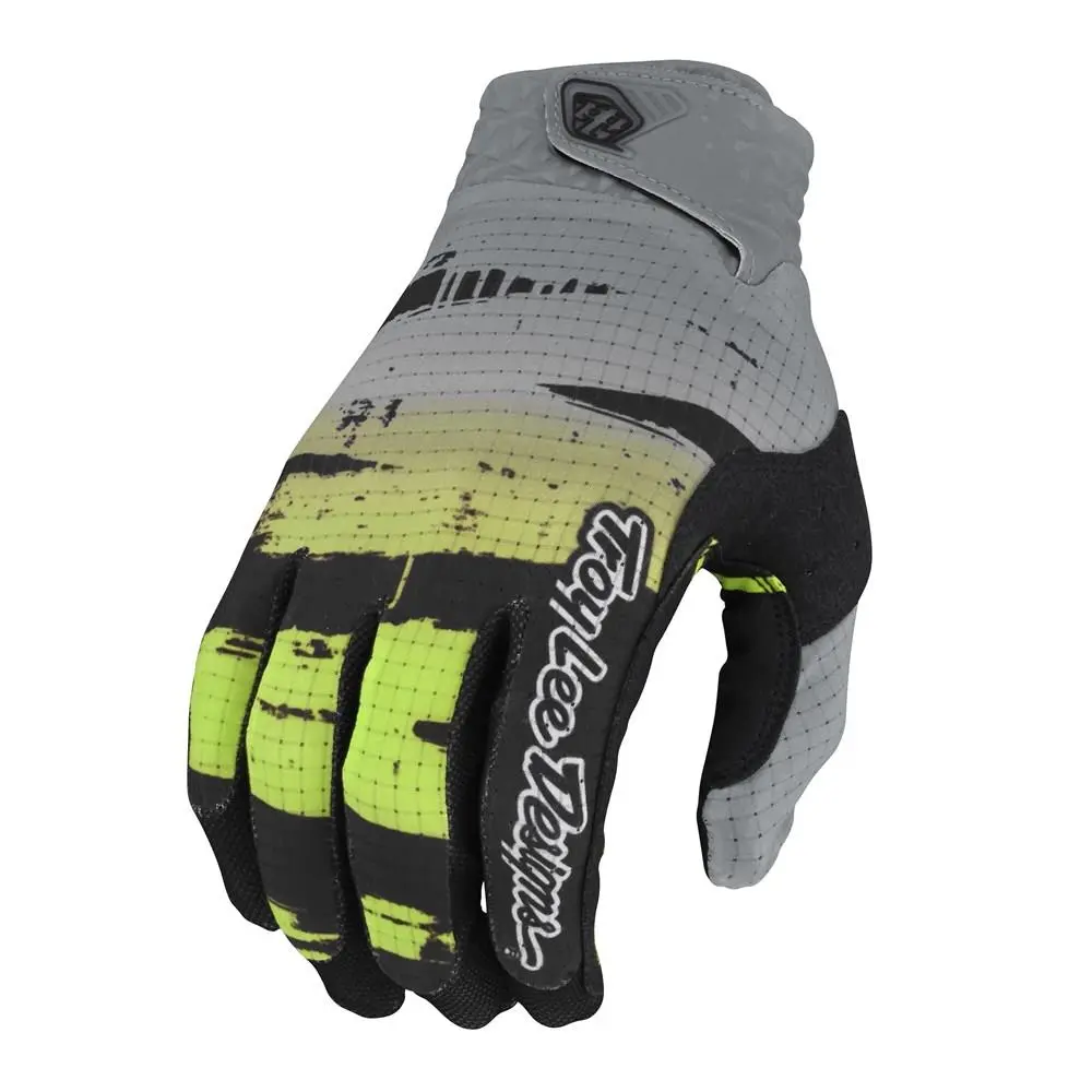 Troy Lee Designs Air Motocross Gloves Brushed Black / Glo Green