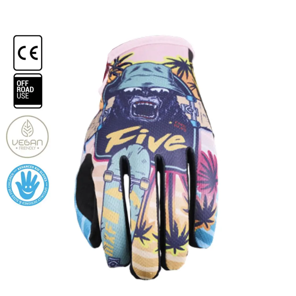 Five MXF4 Venice Motocross Gloves Kids Peach