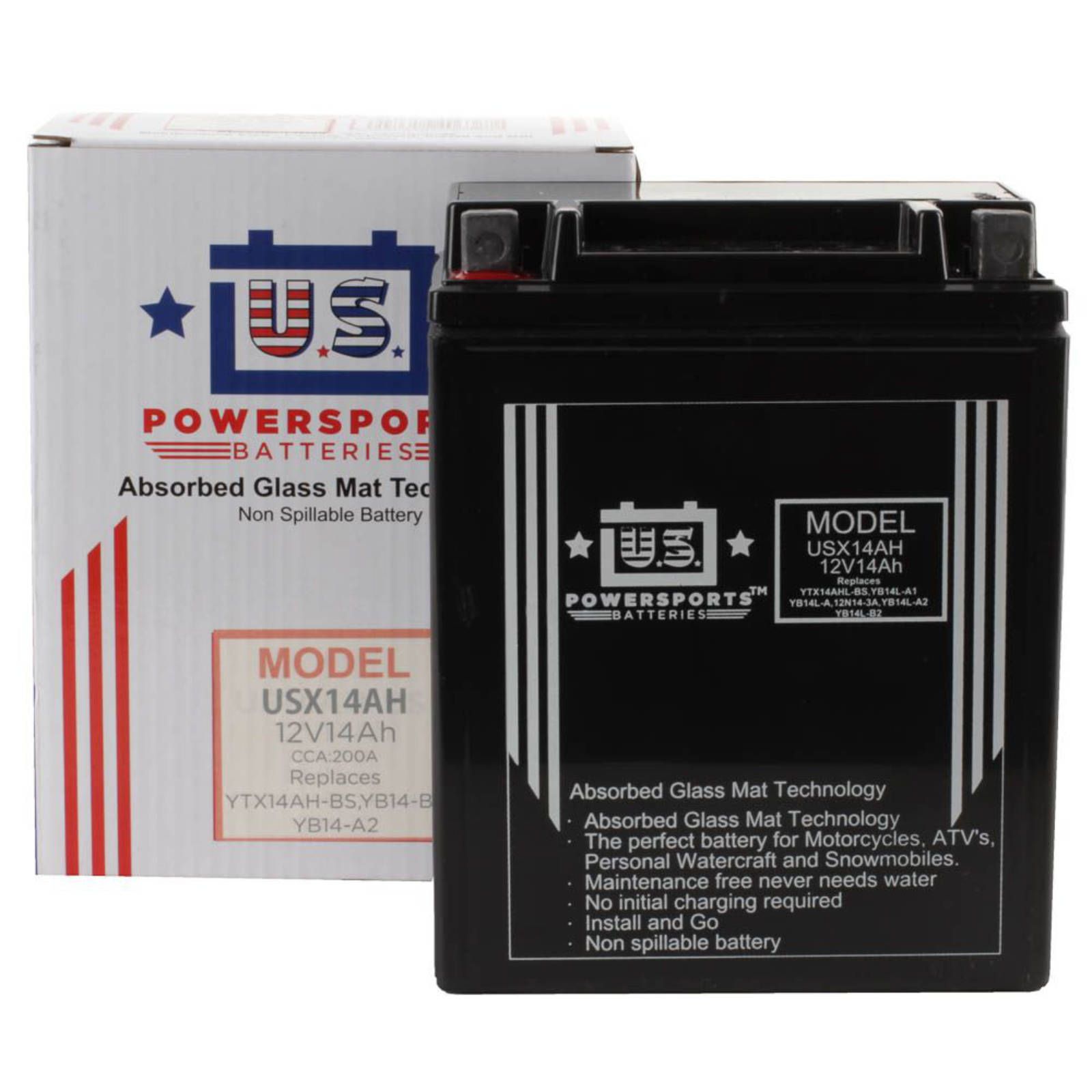 USPS AGM BATTERY USX14AH-BS YB14-A2 *4 +L -R - Image 5