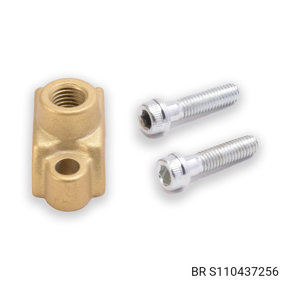 HORIZONTAL MASTER CYLINDER CLAMP GOLD MIRROR MOUNT 10mm RH THREAD - Image 1