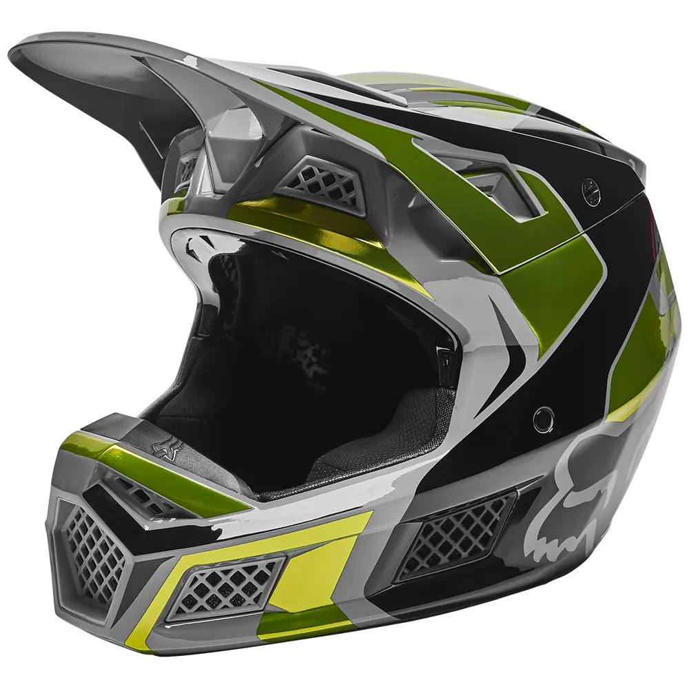 Motocross Helmet Fox V3 RS Mirer Flo Yellow