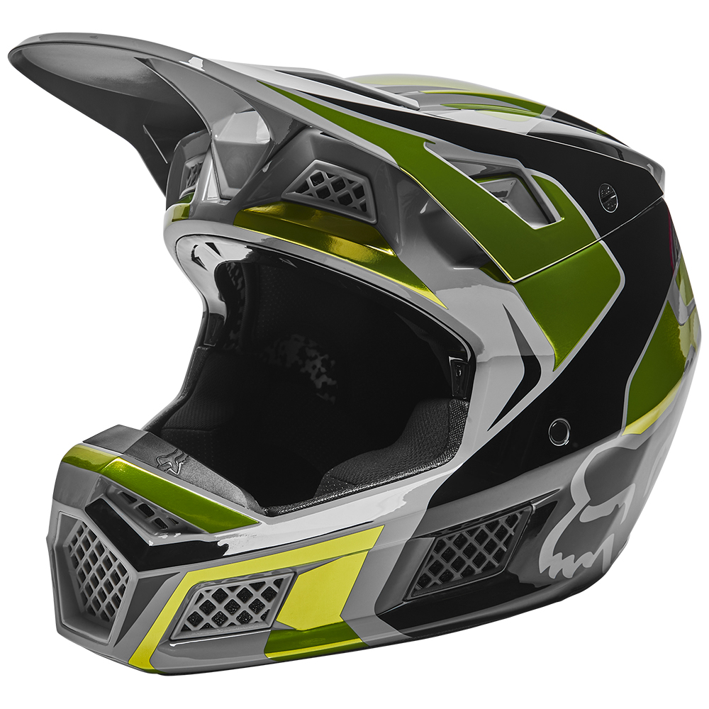Motocross Helmet Fox V3 RS Mirer Flo Yellow - Image 2