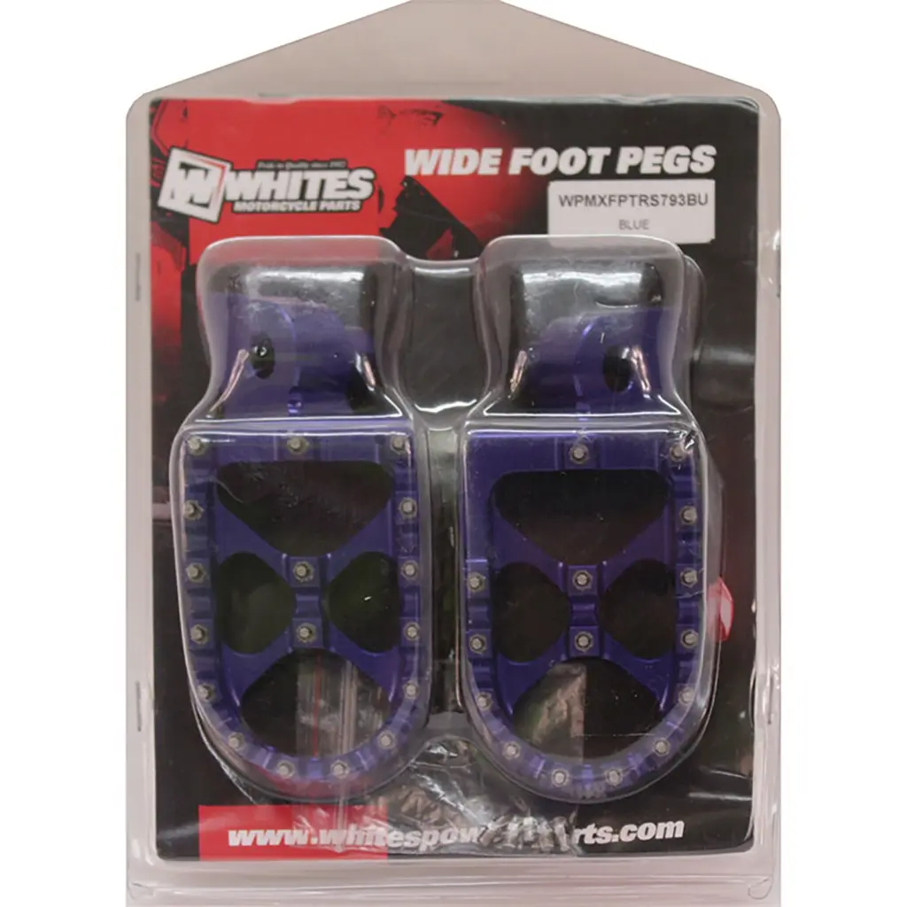 WHITES MX WIDE FOOTPEGS TRS796 BLU SUZ RMZ250/450 ASSTD YEA