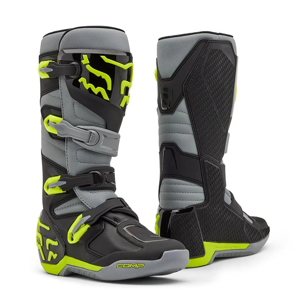 Fox Comp Motocross Boots Grey/Yellow