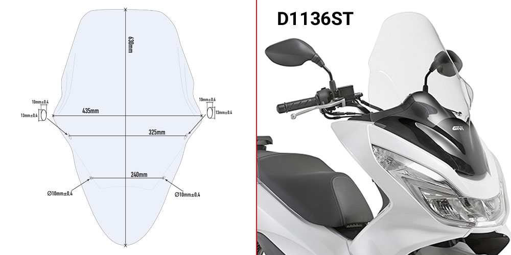 SCREEN HONDA VISION '11->/SH300i '11-'14. 52x66.5cm (NEEDS KIT) - Image 2