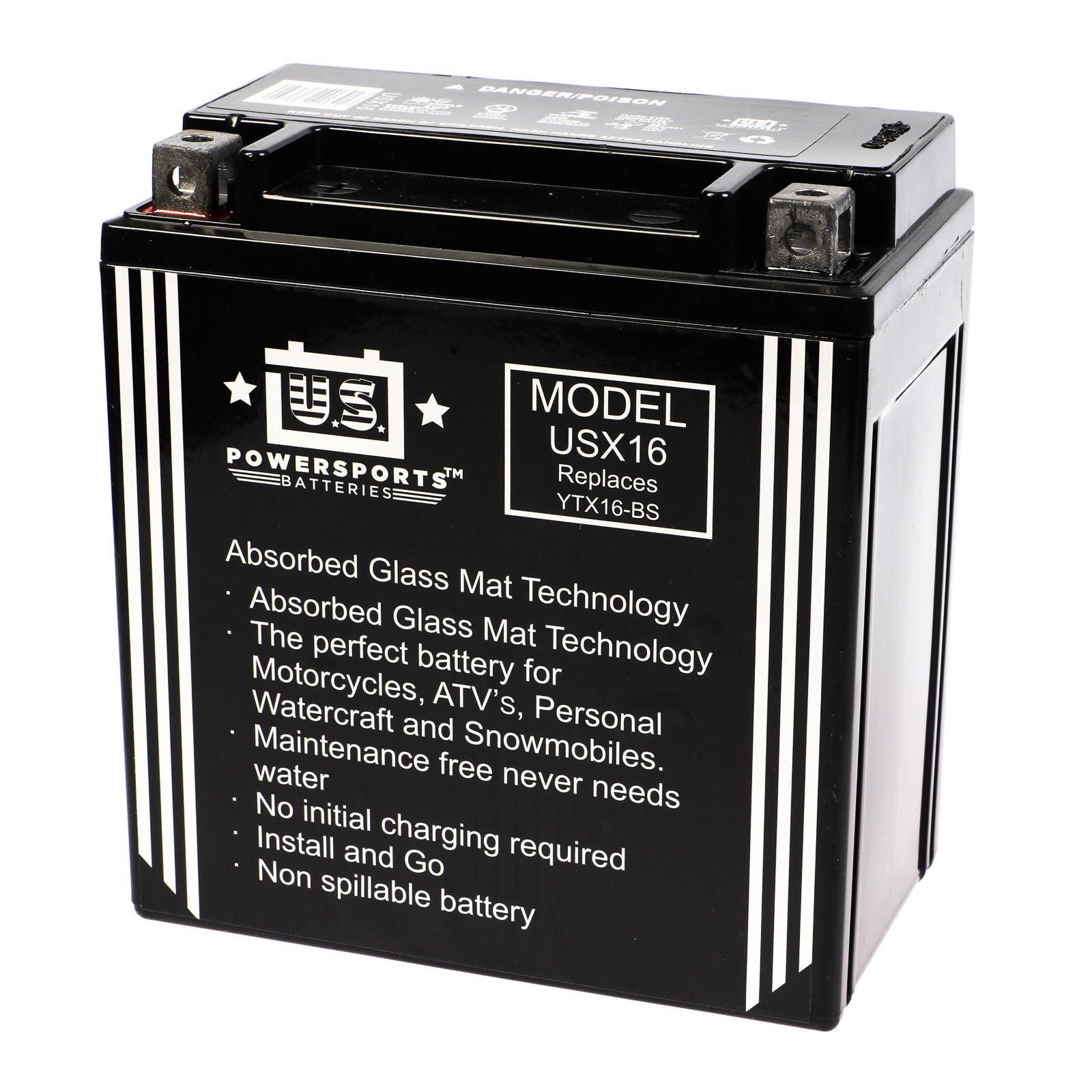 USPS AGM BATTERY US16X YTX16-BS YTX20CH-BS *4 - Image 1