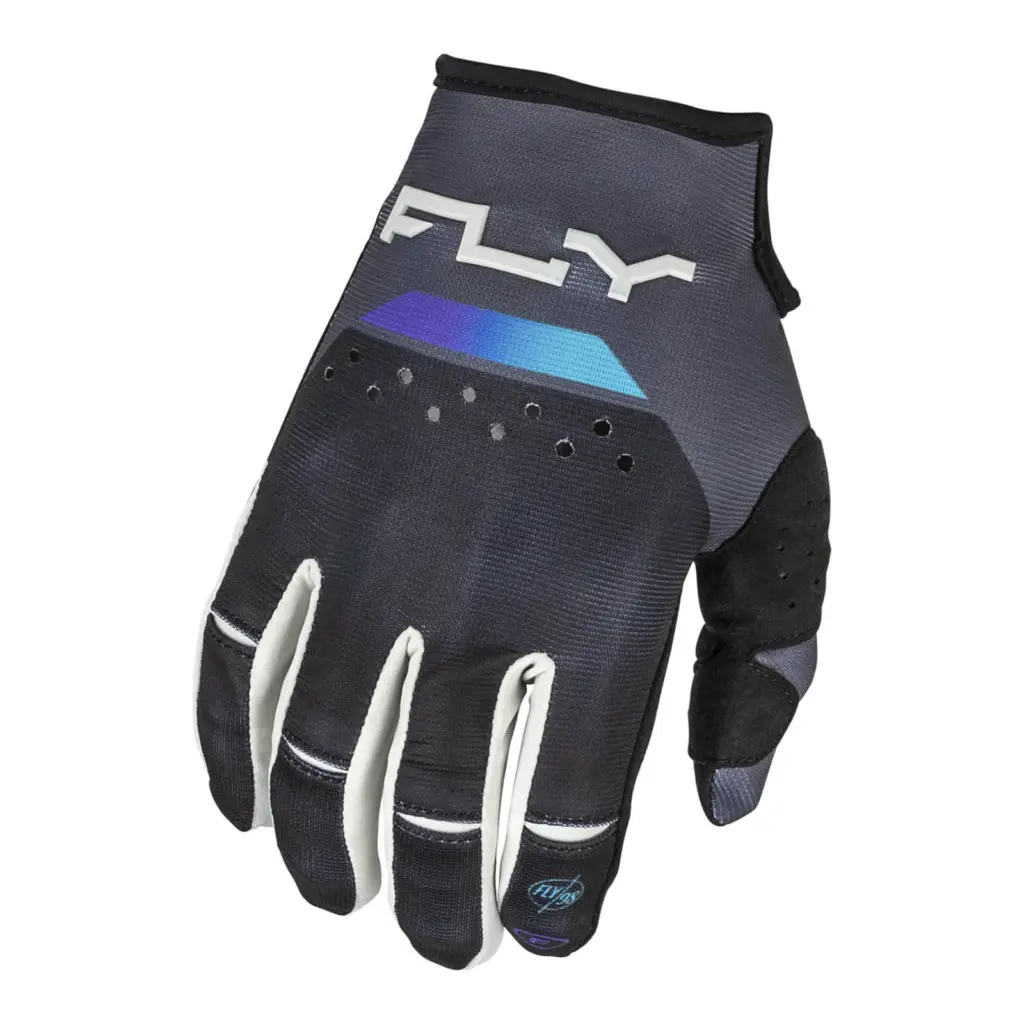 FLY Racing Kinetic Reload Motocross Gloves Charcoal / Black / Blue Iridium