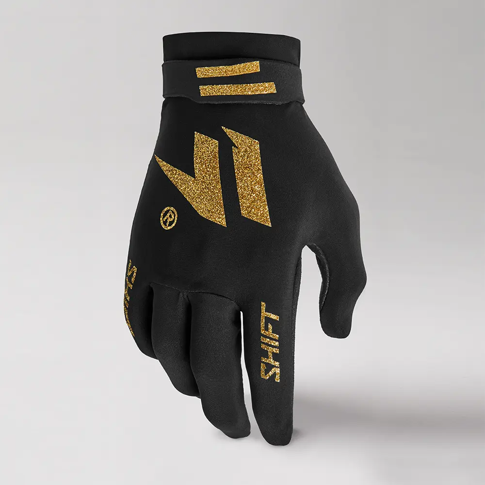 Motocross Gloves Shift Black Label Invisible Black/Gold