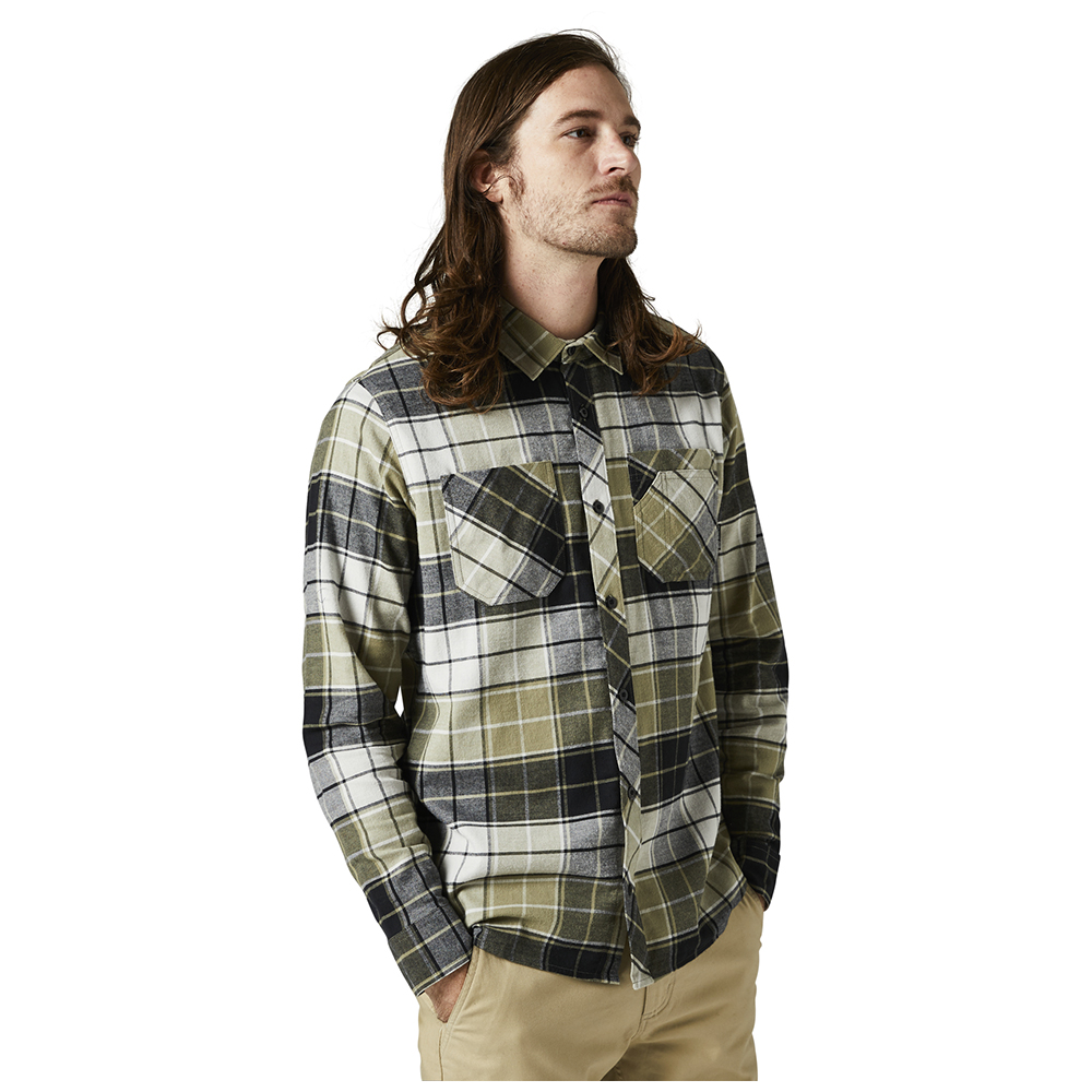 Fox Grainz Utility Flannel Shirt Bark - Image 1
