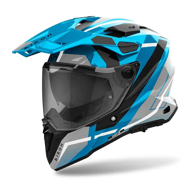 Airoh Commander 2 Mavik Adventure Helmet Cerulean Blue Gloss