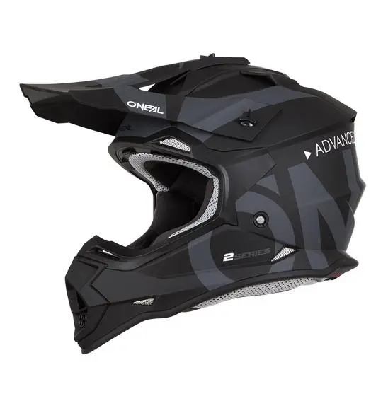 Oneal 2SRS Slick Motocross Helmet Black/Grey