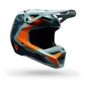 Fox V1 Image Print Motocross Helmet Arctic Blue - Image 2
