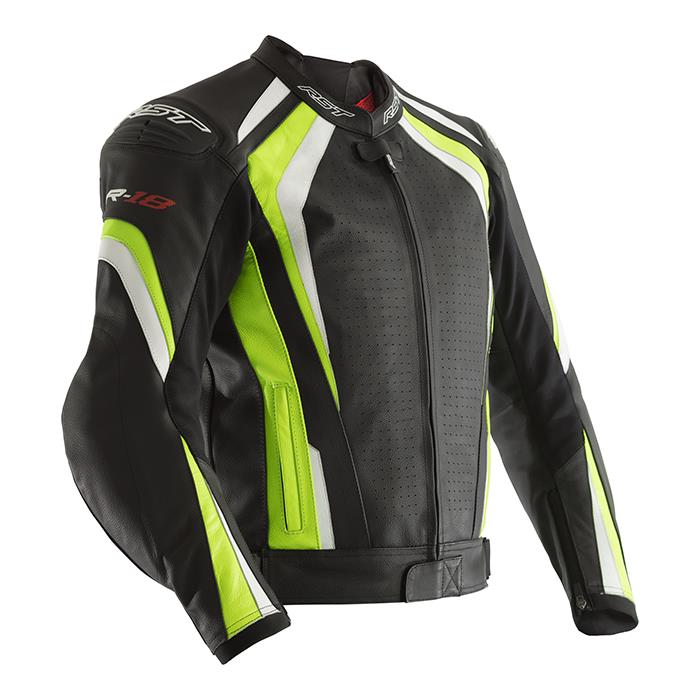 Jacket RST R-18 Leather Black/Yellow - Image 1