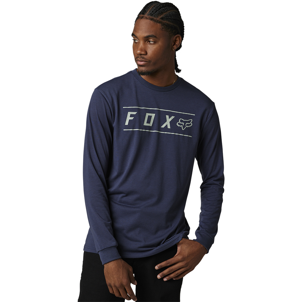 Fox Pinnacle Long Sleeve Tech Tee Heather Deep Cobalt - Image 1