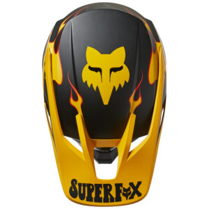 Fox V3 RS Super Trik Motocross Helmet Black/Yellow - Image 3