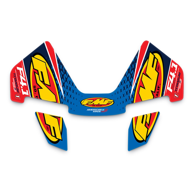 4.1 RCT Muffler Sticker Set FMF Titanium Blue Carbon Cap [] - Image 1