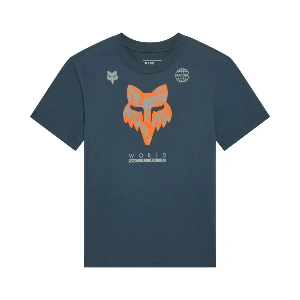 Fox Image Print Tee Ladies Deep Cobalt Blue
