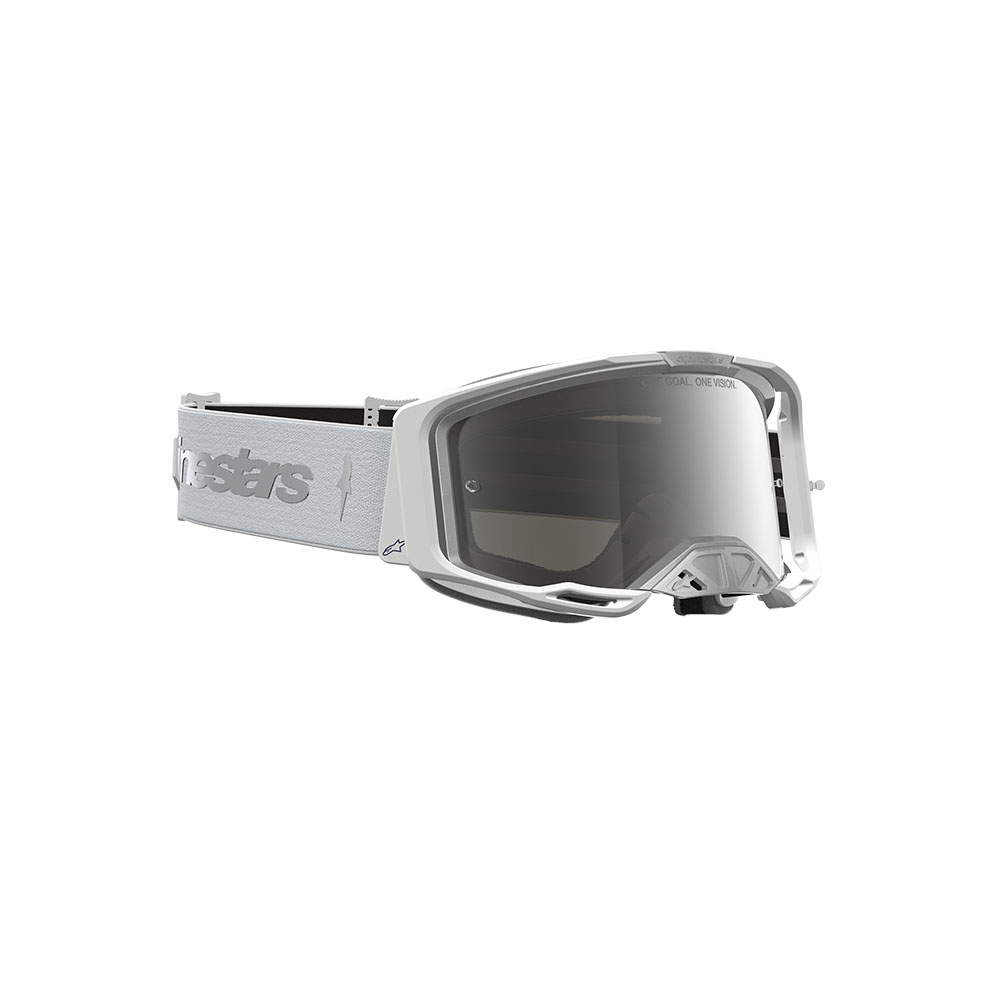 Alpinestars Vision 8 Amber Motocross Goggles White/Silver - Mirror Silver Lens - Image 2
