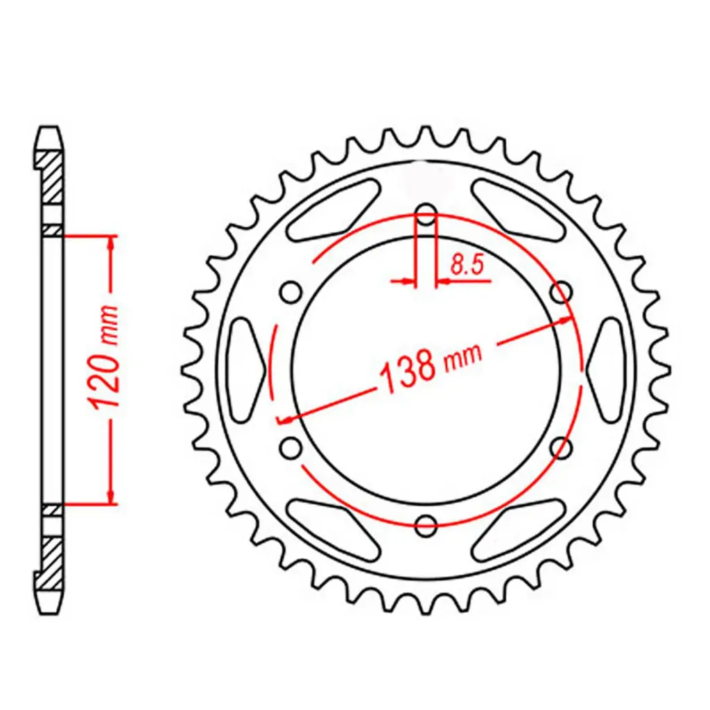 SPKT REAR OE STEEL 312 40T #525 - INDENT