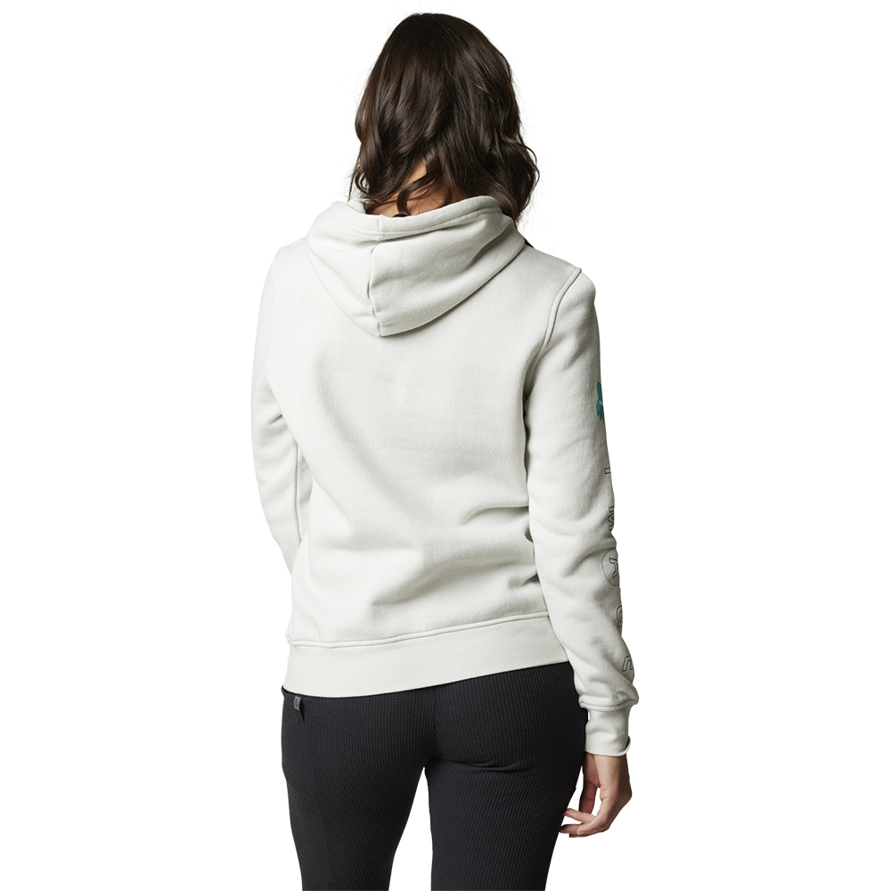 Fox Detonate Pullover Fleece Hoody Ladies Light Grey - Image 3