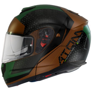 MT Atom SV Flip Front Helmet Adventure Matte Green - Image 2