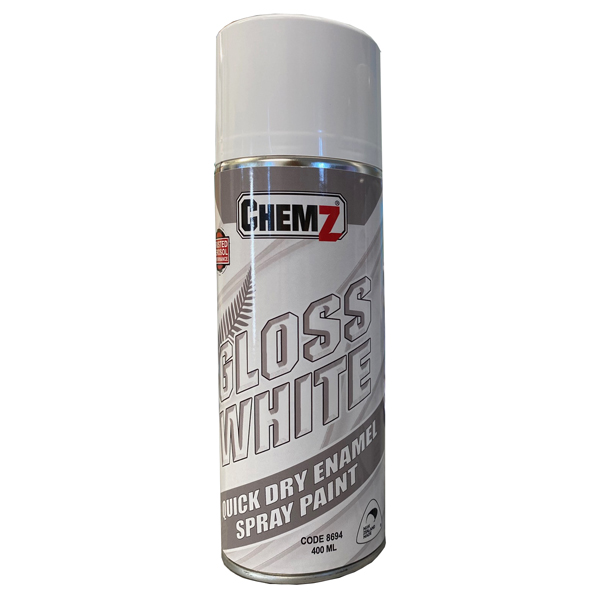 WHITE GLOSS ENAMEL PAINT AEROSOL 400 ml - Image 1