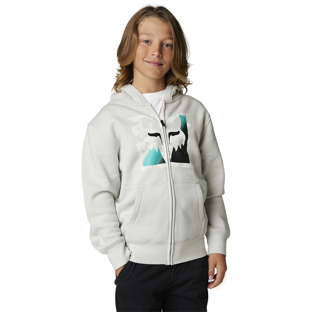 Fox Detonate Zip Fleece Hoody Youth Light Grey - Image 1