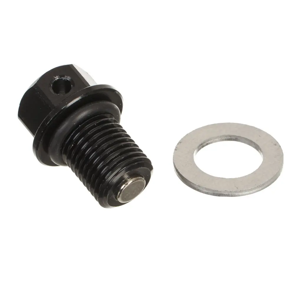 WHITES MAGNETIC SUMP PLUG BLK M12 x 15 - P1.25