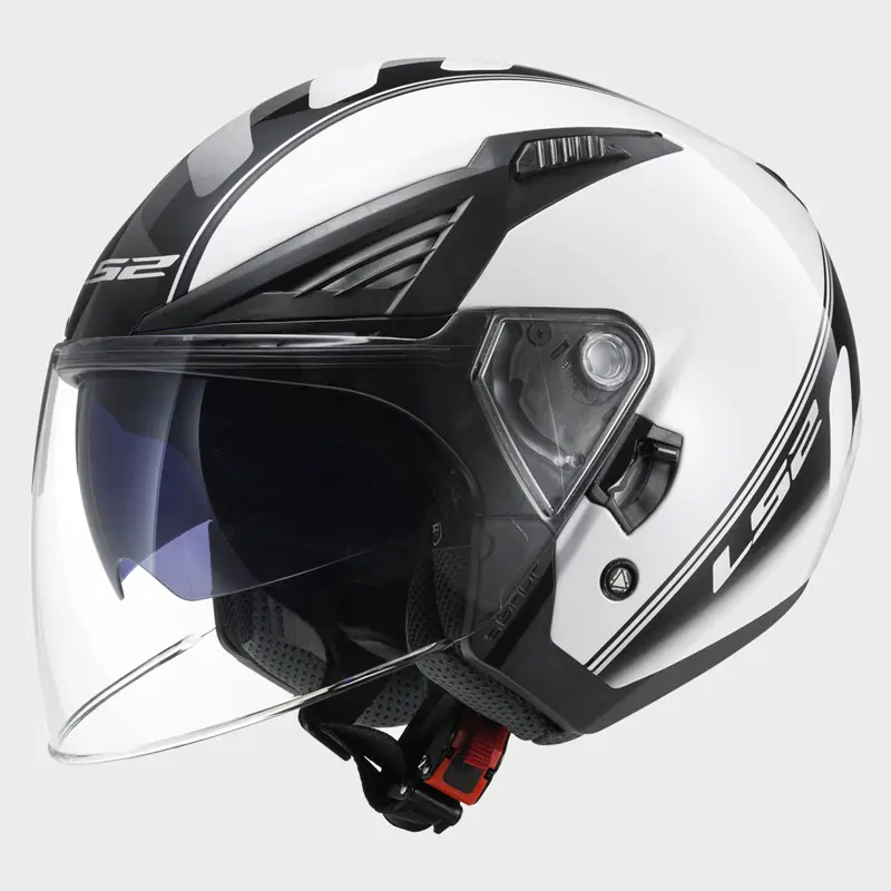 Helmet Open Face OF586 Bishop Atom White/Black