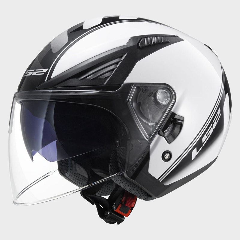 Helmet Open Face OF586 Bishop Atom White/Black - Image 1