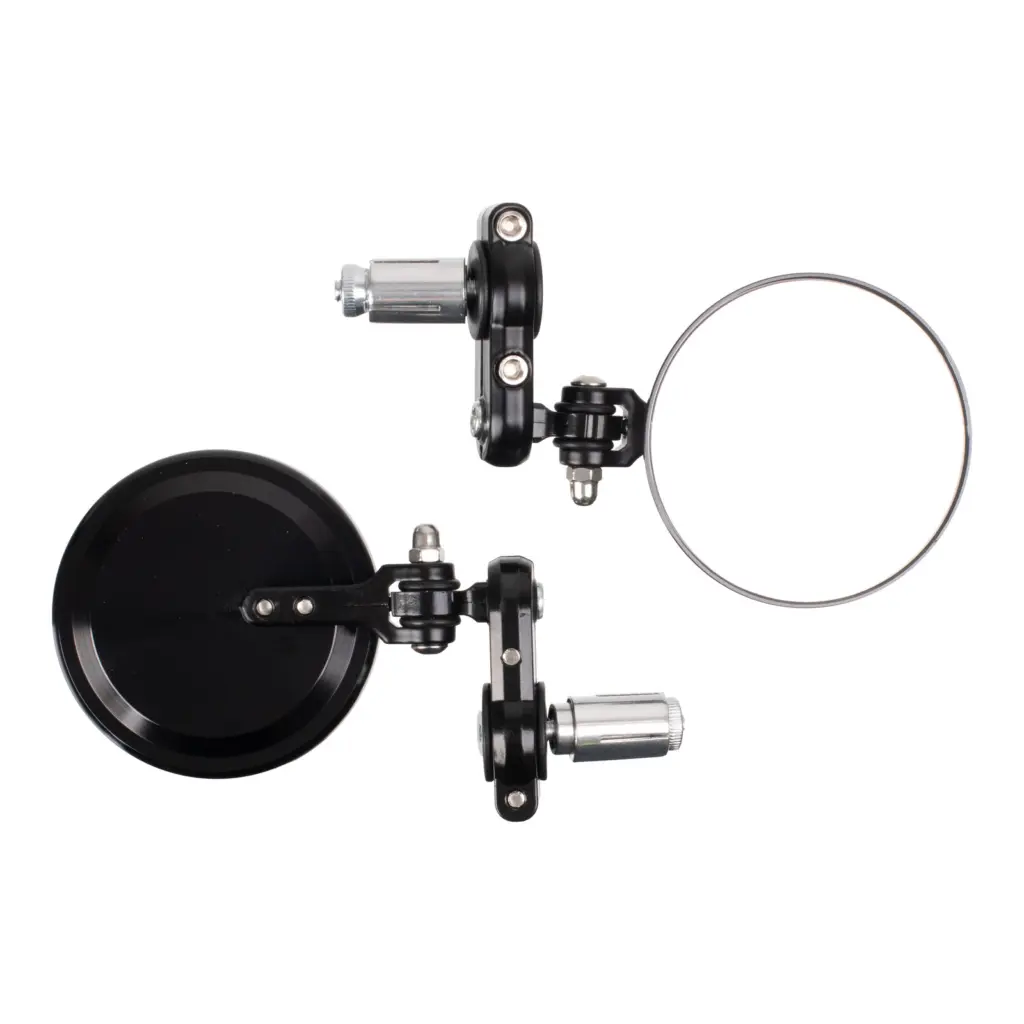 WMP Handlebar Bar End Mirrors Pair - Hinged - Black