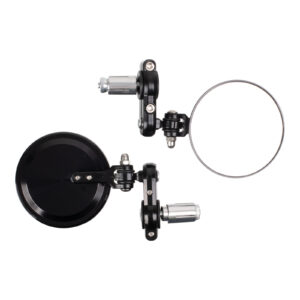 WMP Handlebar Bar End Mirrors Pair - Hinged - Black - Image 1