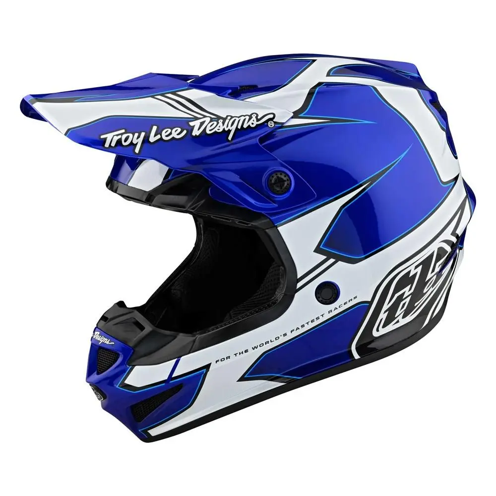 Troy Lee Designs SE4 Poyacrylite Matrix Motocross Helmet Blue