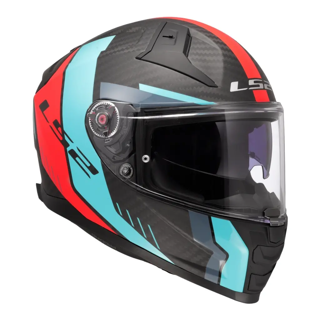 LS2 FF811 Vector II C Grid Road Helmet Red Cyan