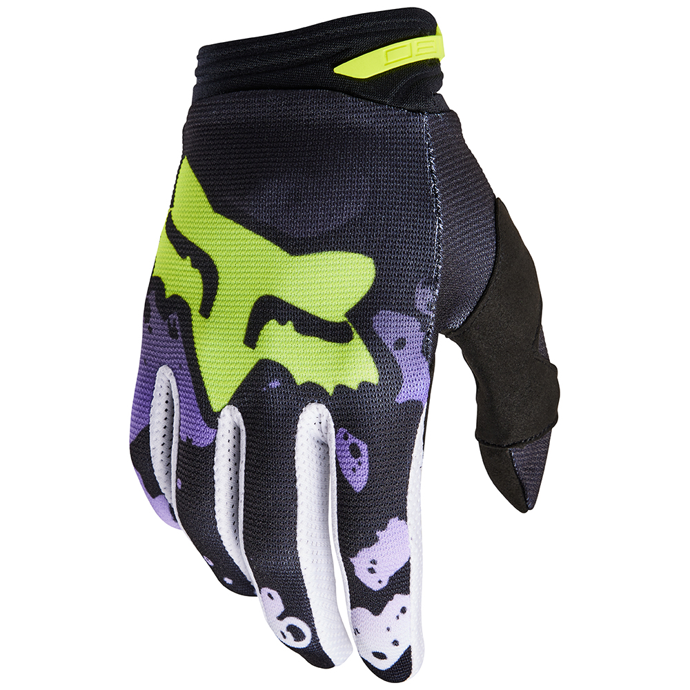 Fox 180 Morphic Motocross Gloves Youth Black/Yellow - Image 1