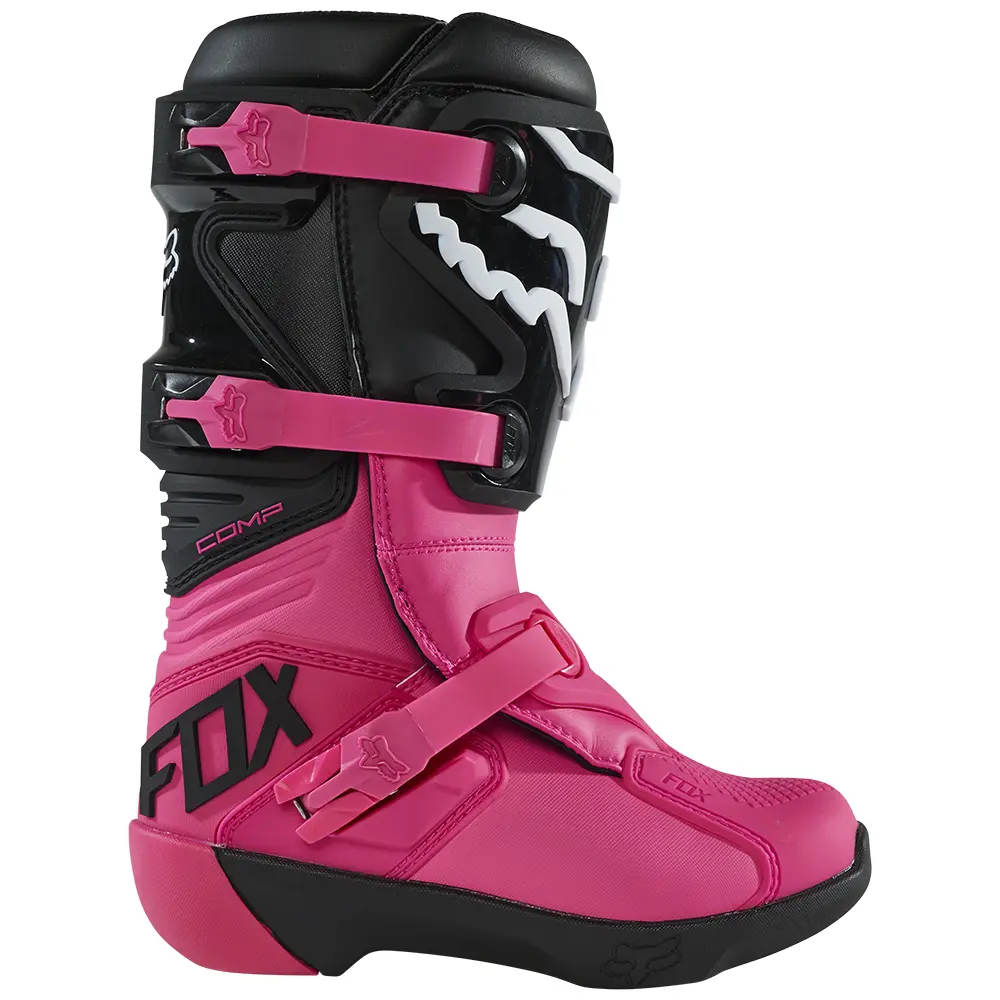 Fox Comp Motocross Boots Youth Black/Pink
