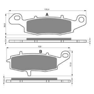 BRAKE PADS GOLDFREN SINTERED SPORTS GF124 - S3 ( PH194 ) - Image 1