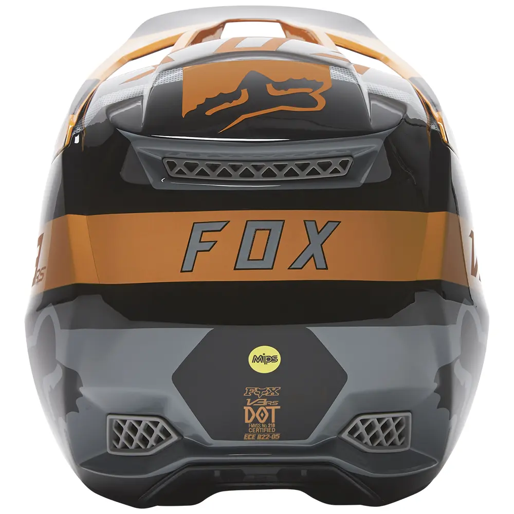 Motocross Helmet Fox V3 RS Riet Black/Gold