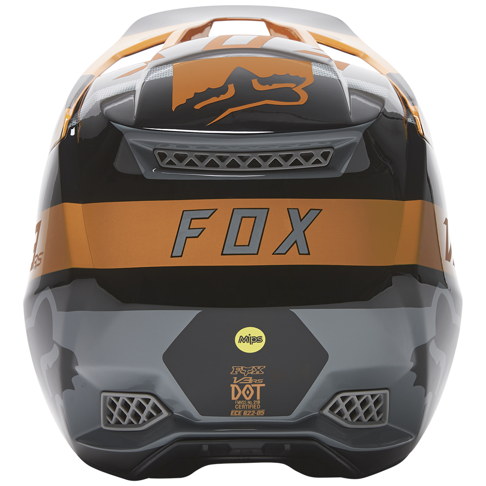 Motocross Helmet Fox V3 RS Riet Black/Gold - Image 4