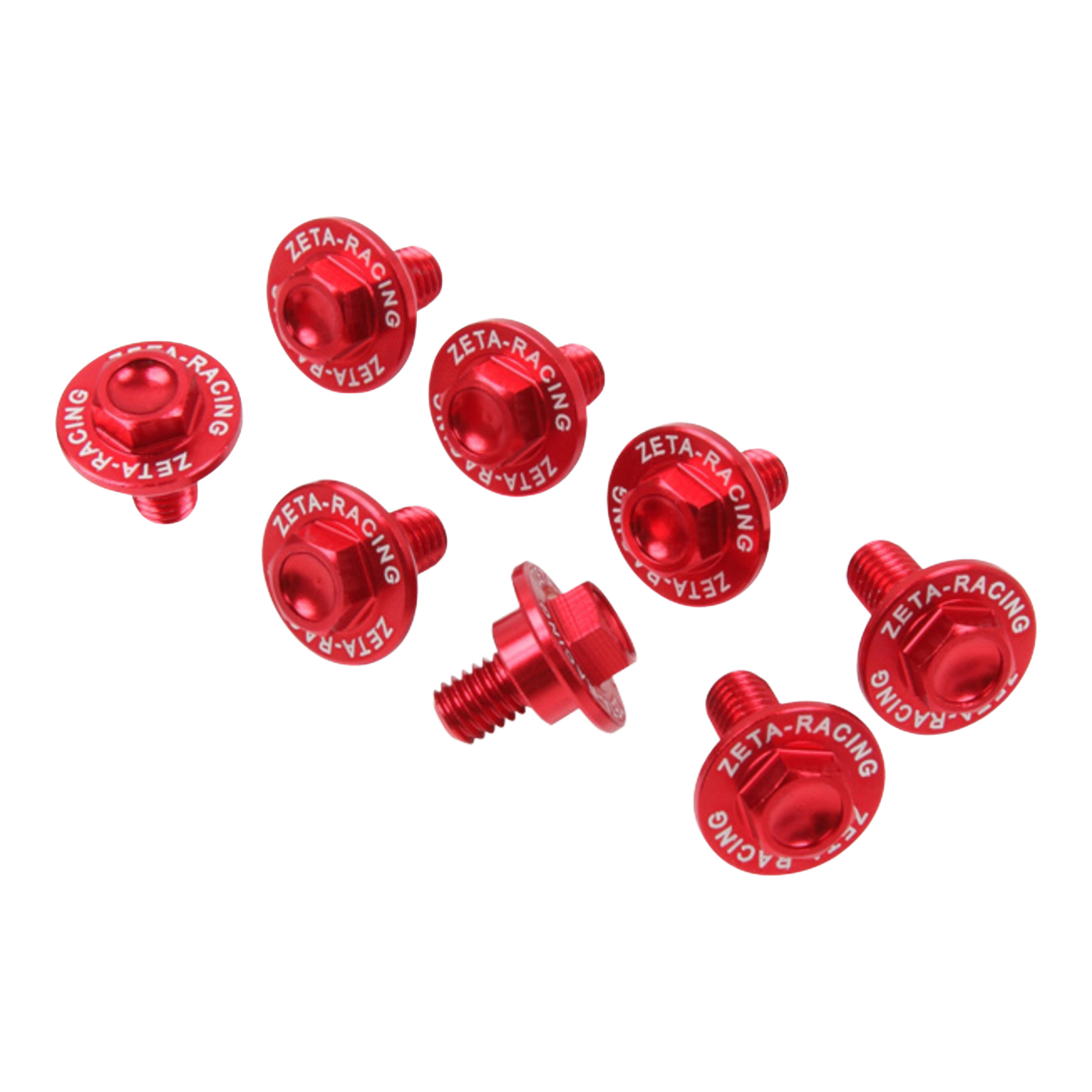 Zeta Fork Guard Bolt Set 8-Piece - Honda-1 - Red - Image 1
