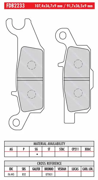 FERODO BRAKE BPADS 312ST