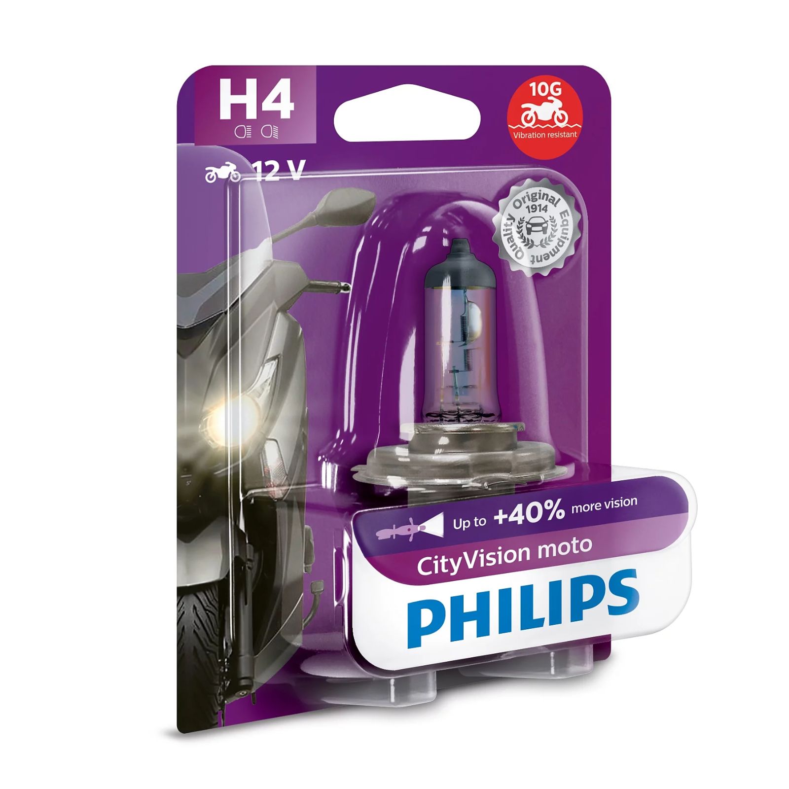 PHILIPS BULB H4 12342 CTV 12V 60/55W P43t-38 BW CITY VISION - Image 1