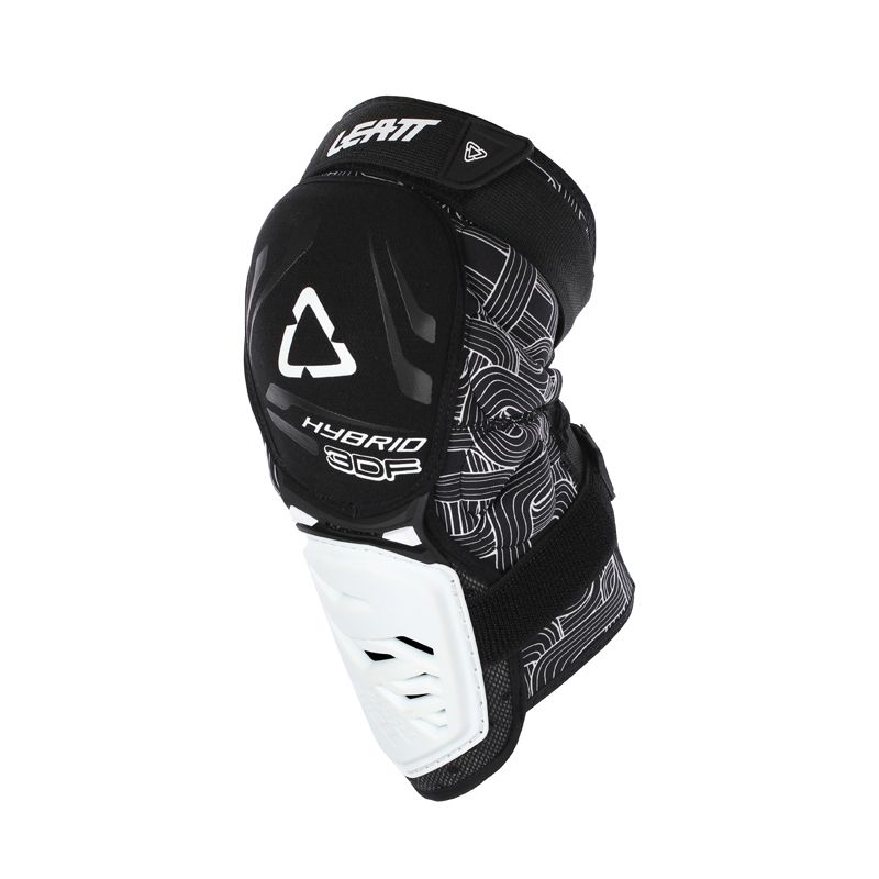 LEATT KNEE GUARD 3DF HYBRID BLK/WHT #LGE/XL - Image 1