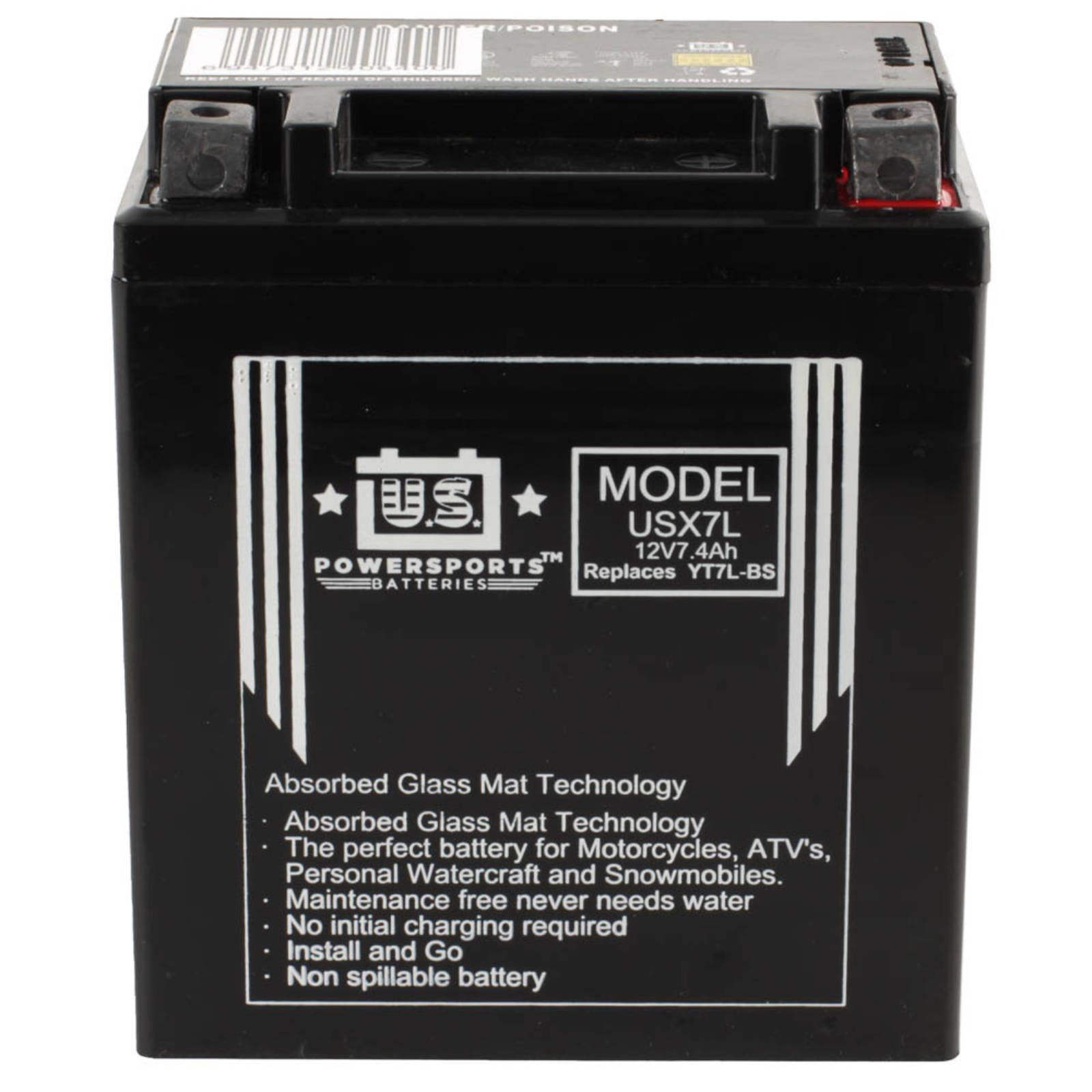USPS AGM BATTERY USX7L-BS YTX7L-BS *10 - Image 2