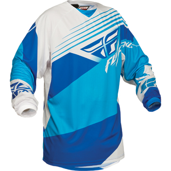 Motocross Jersey Fly 2014 Kinetic "Blocks" Blue/White - Image 1