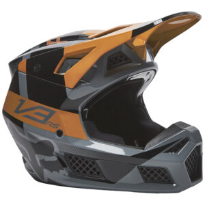 Motocross Helmet Fox V3 RS Riet Black/Gold - Image 1