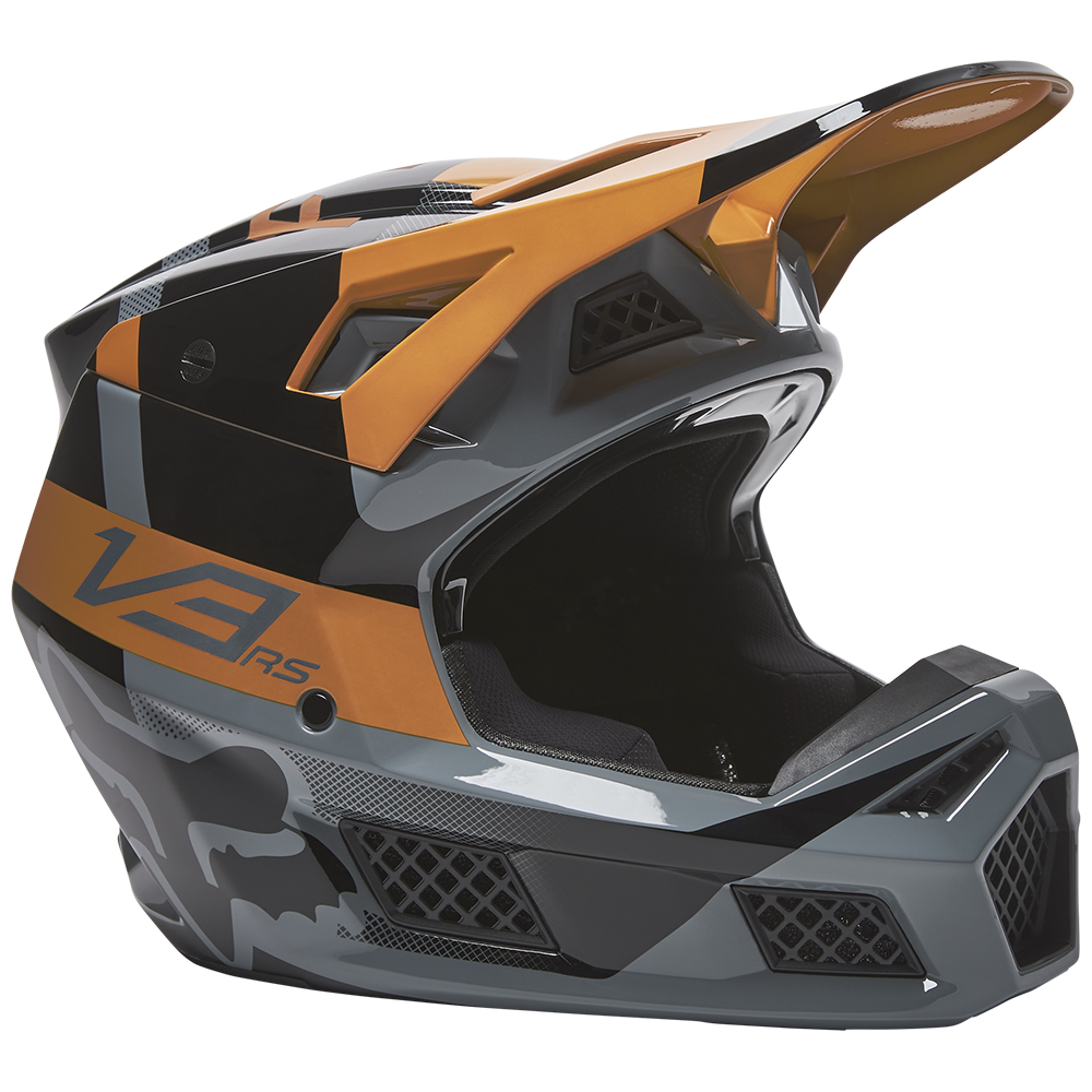 Motocross Helmet Fox V3 RS Riet Black/Gold - Image 1