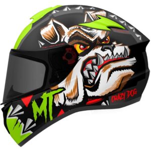 MT Helmets Targo Crazydog Road Helmet Gloss Flo Yellow - Image 2